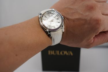  Bulova Rainbow Watch White Band 