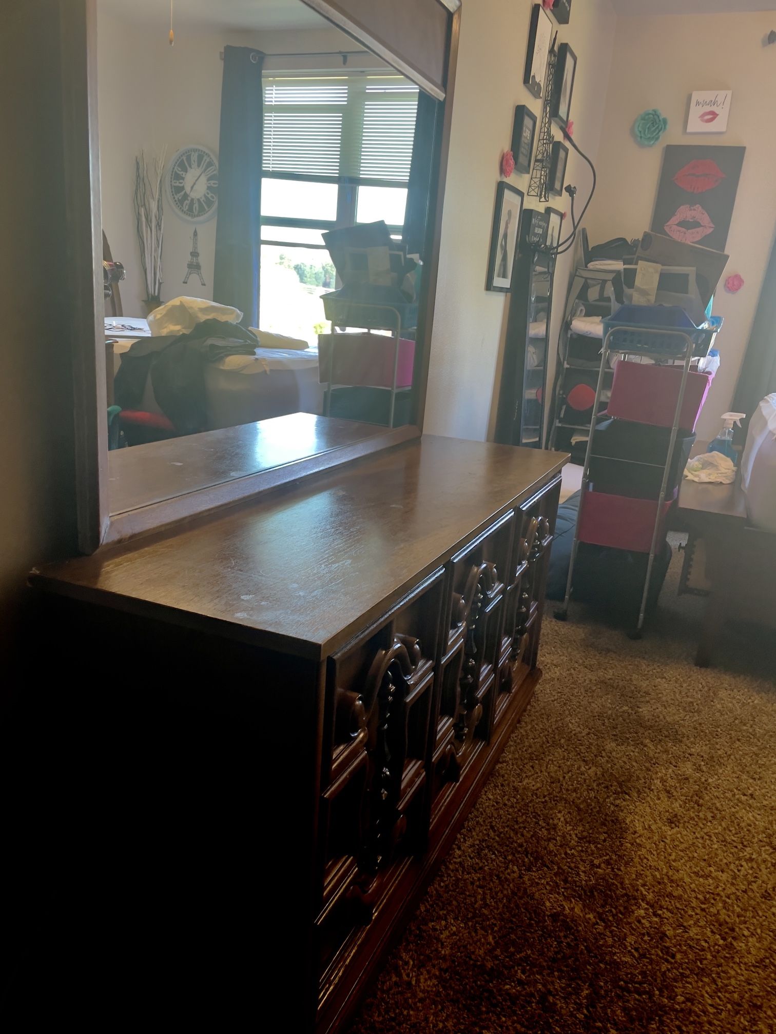 Vintage Dresser With Mirror
