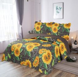 3 PCS MICROFIBER QUEEN/KING/ CALKINGQUILT SET