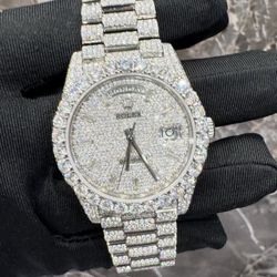 Rolex Moissanite Watch – Iced Out – Passes Diamond Tester