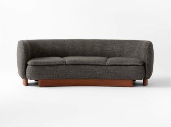 CB2 Muir Grey Woven Curbed Sofa by Lawson-Fenning