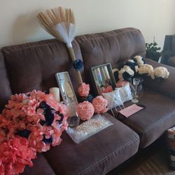 Coral And Blue Wedding Decors