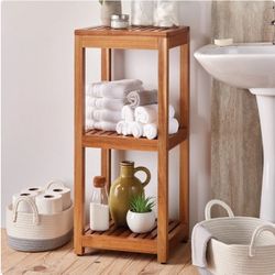Mesa 3-Tier Acacia Wood Storage Tower Versatile Space Saving Brand New