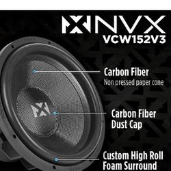 15 Inch Nvx Subwoofer. It Is Dual 2 Ohm . 1500 Watts RMS& 3000 Watts Max