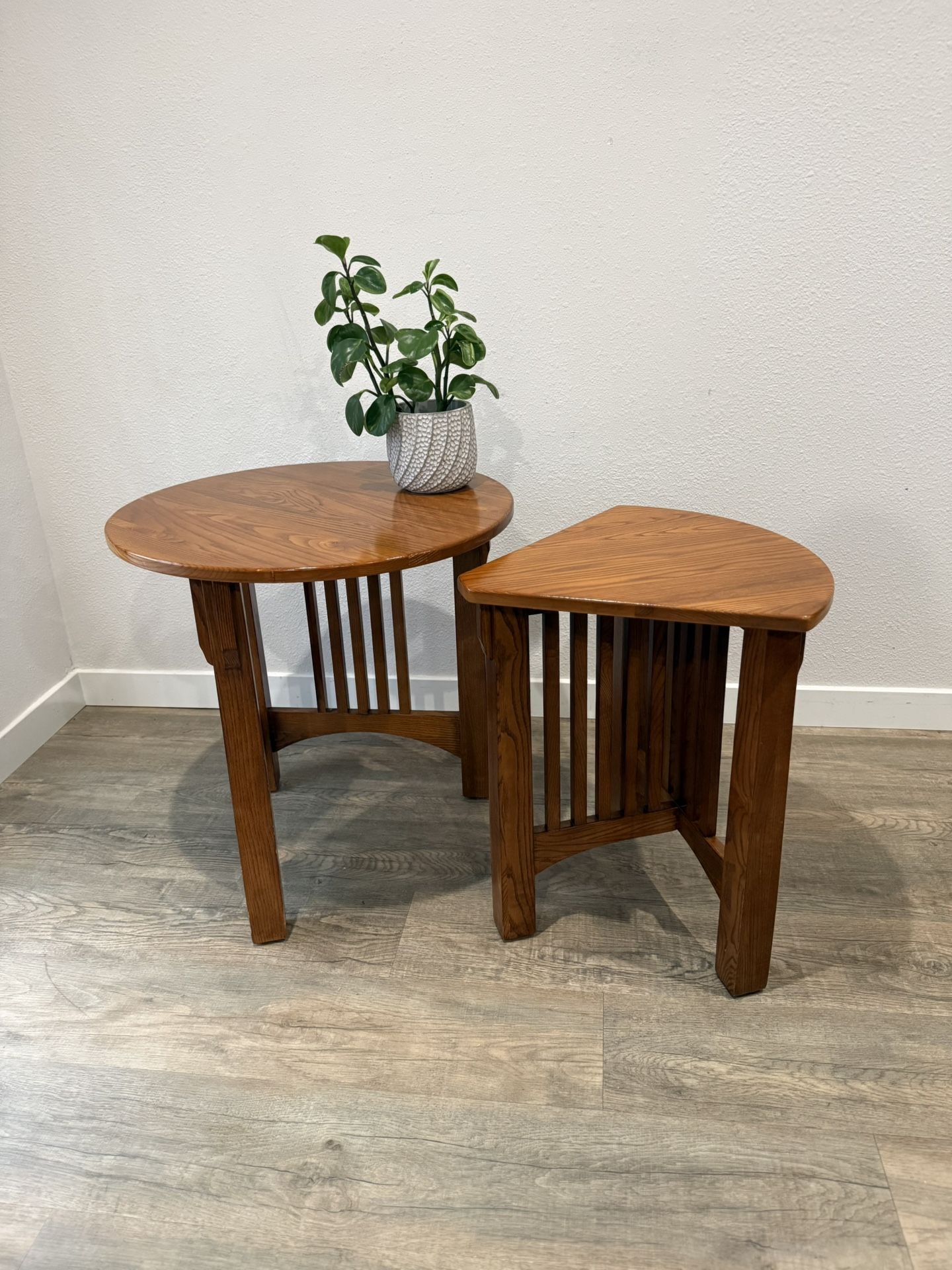 TIMELESS Nested tables - sold as a pair - mission - oak - delivery available