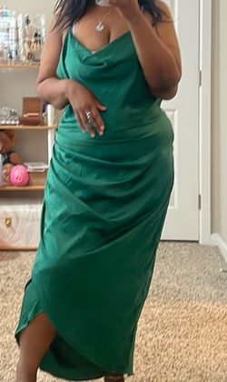Green Silk Cocktail Dress 4XL
