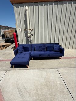 Free Delivery! Blue Sectional Futon Couch