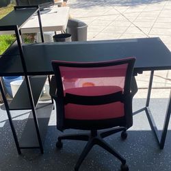 Desk with adjustable chair in good condition