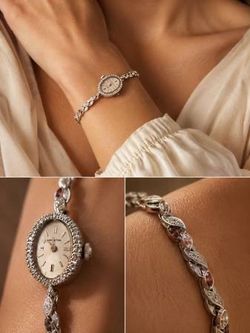 Vintage Hamilton Diamond Watch in White Gold