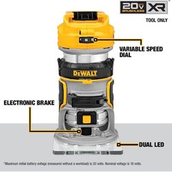 Dewalt Router DCW600B 20V Max XR Cordless, Brushless, (Tool Only, Brand New)