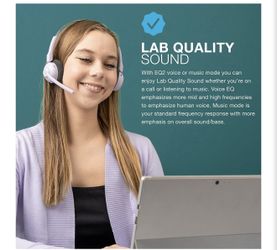 JLab Go Work Pop, On-Ear Wireless Headset, Bluetooth Multipoint, Noise Canceling Boom Mic, Lilac