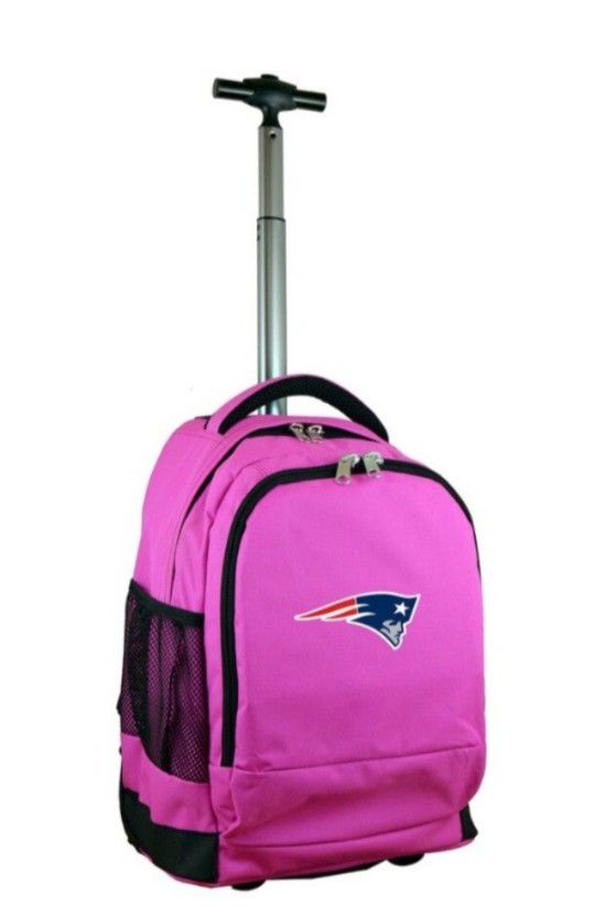 New New England Patriots Rolling Wheels Backpack Travel Bag Football nfl