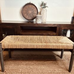 Rattan Wicker Sea Grass Bench 