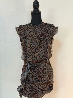Allsaints Hali Halftone Mini Dress In Multi in size 2 - new
