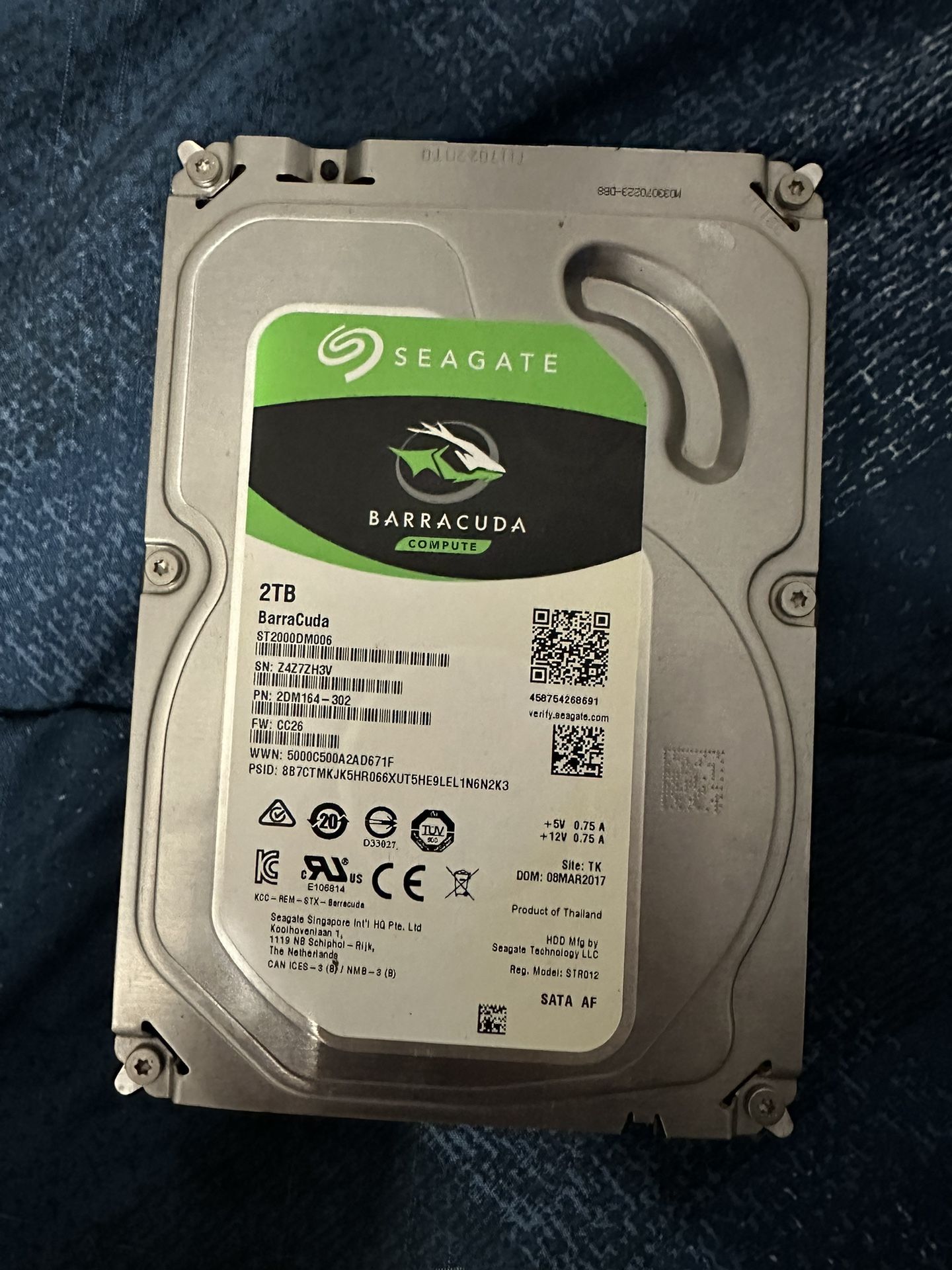 2.0TB Seagate Barracuda 2.5” HDD