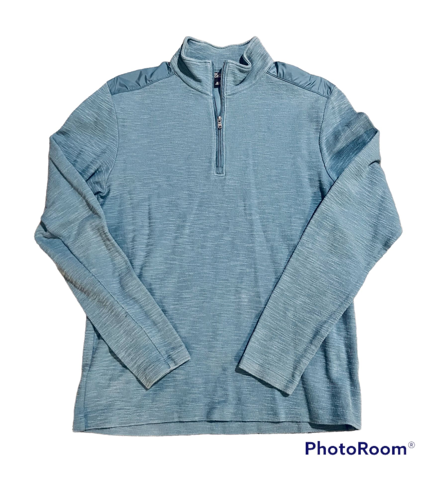 Michael Kors 1/4 Zip Mens Blue Pullover Sweater Jacket Size Medium