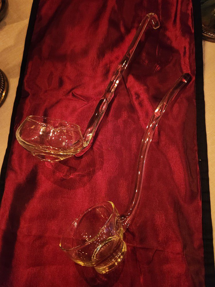Beautiful Vintage Glass Ladles 