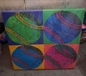 Pop Art Baseball Canvas Wall Decor