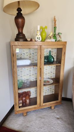 Shelve Cabinet Glass Door Cupboard 