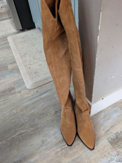 Free People tan suede over the knee boots