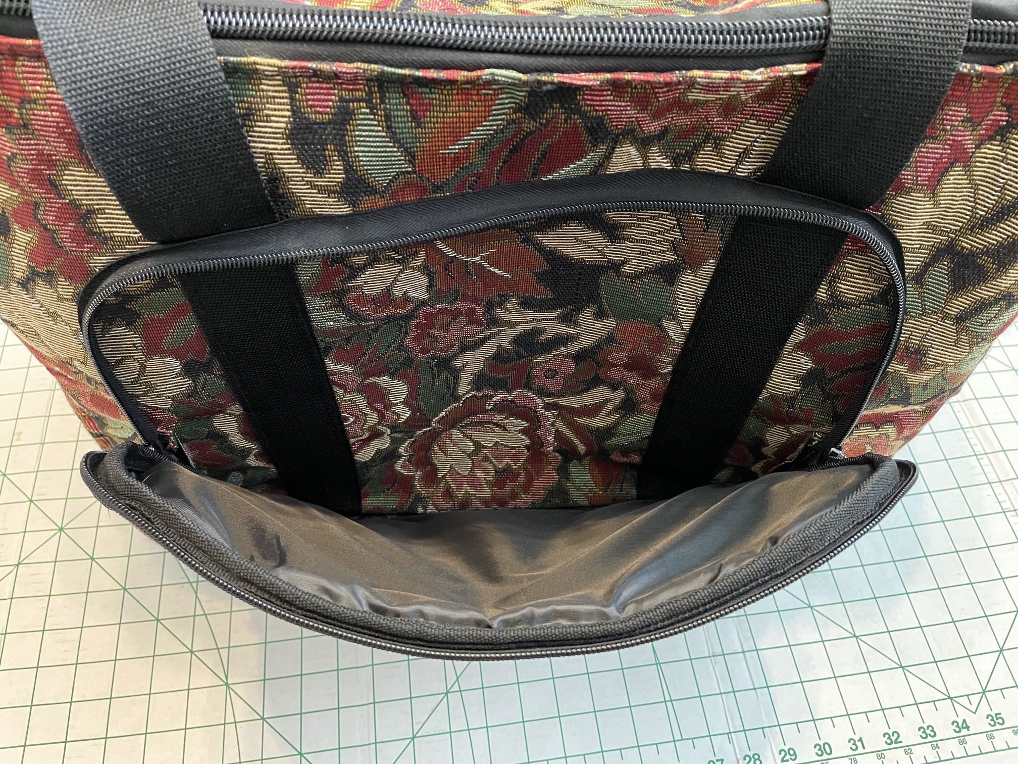 Sewing Bag With Wheels Floral Pattern