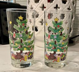 Vintage Nikko "Happy Holidays" glassware highball glasses