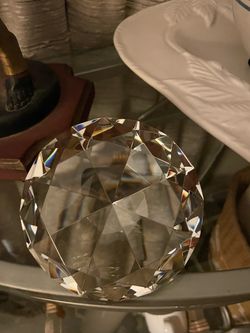 Large Clear Crystal Lucite Paper Weight