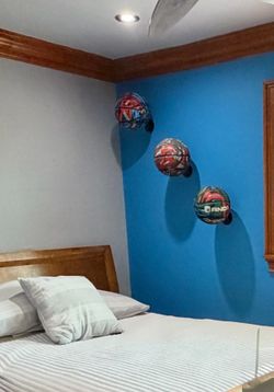 Basketballs with wall mounts for decor/play