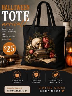🎃 Halloween Skull Tote Bag 🎃