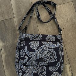 Vera Bradley ~Windsor Navy Paisley Bandana Print Hobo ~Crossbody Handbag Purse