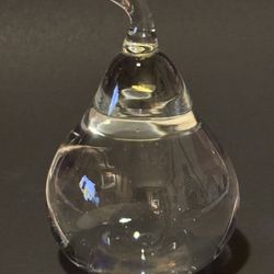 Crystal Art Glass Pear Paperweight Clear