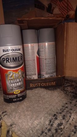 5 Brand New Cans Gray Spray Paint