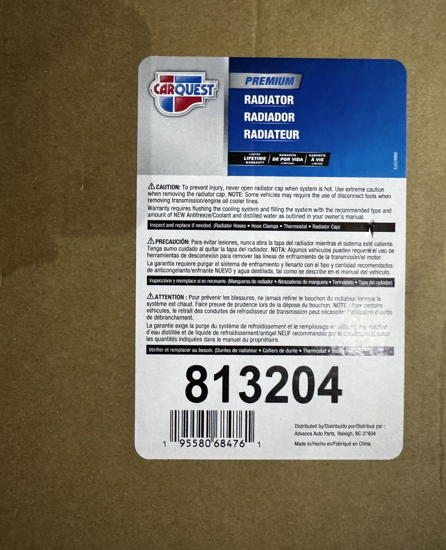 NEW IN BOX! CarQuest Dodge Jeep Radiator 813204