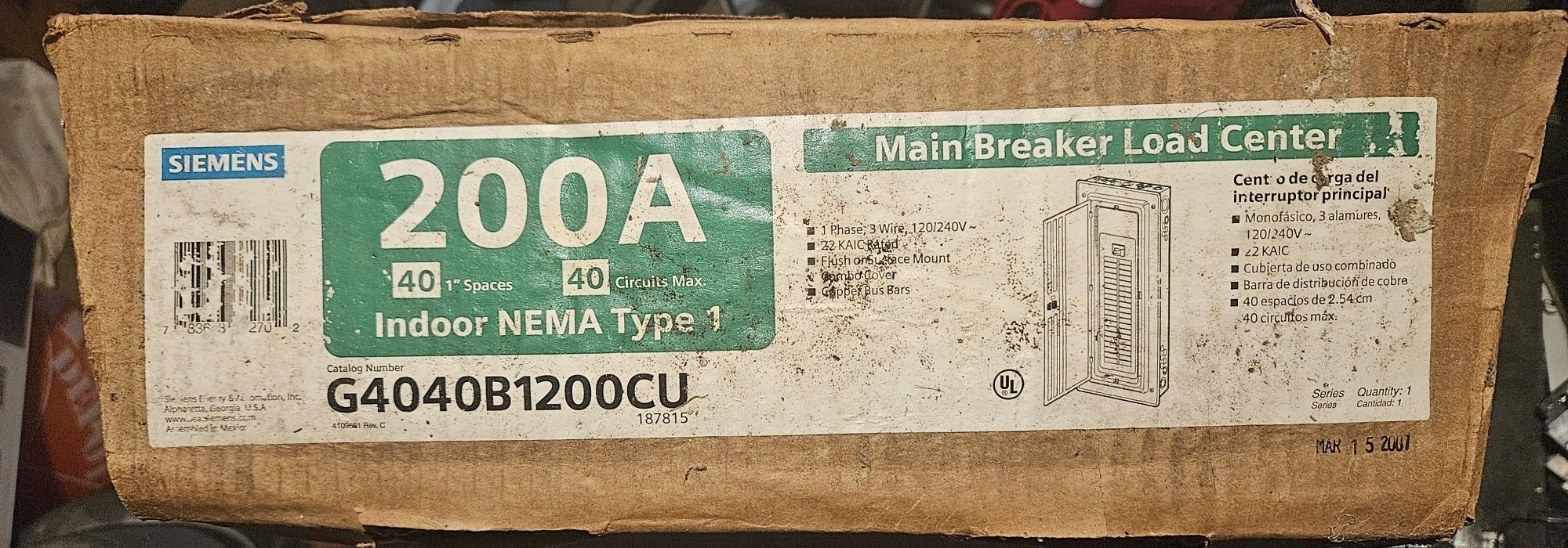200 Amp Main Breaker Panel