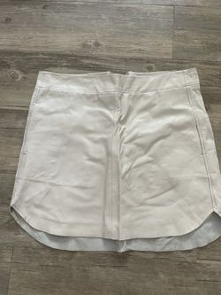 Karina Grimaldi White Leather Mini Skirt 