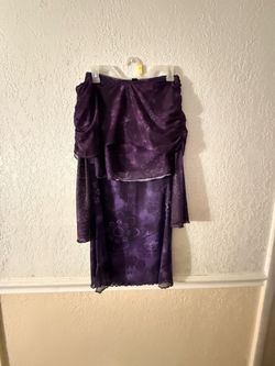 Purple Floral Off-the-Shoulder Skirt Set