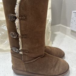 Women’s Bearpaw Boots Chestnut Brown Size 8 And Dust Bag 
