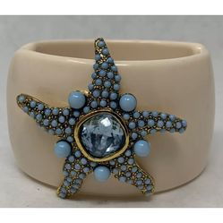 KJL Kenneth Jay Lane Cuff Starfish Bracelet Statement Turquoise Colored Big!