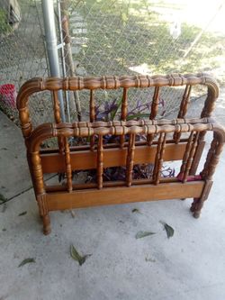 2 Vintage Wooden Spindle Bed Frame