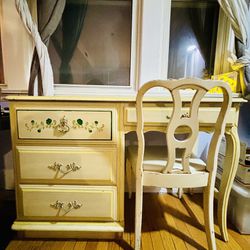 Vintage dresser and desk set with chair