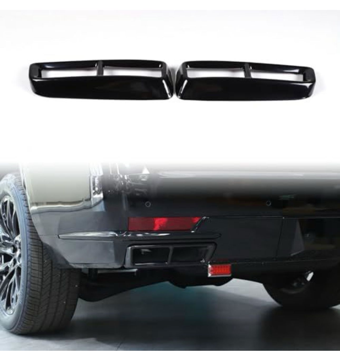 HIRUFAIT Exhaust Pipe Port Trim Cover Compatible with Cadillac Escalade 2021-2024 2025, Stainless Steel
