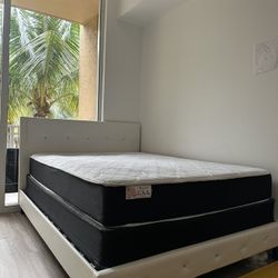 Queen size frame, box spring, mattress