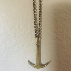  M.Cohen Hand made Designs Sterling Silver Chain Necklace with Brass Anchor Pendant Necklace, 29"