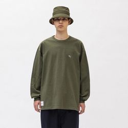 Long Sleeve League T Shirt in Olive Drab
