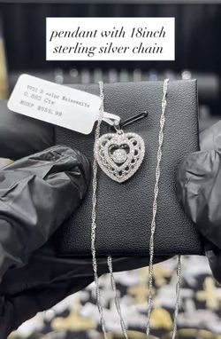 Moissanite And Sterling Silver Necklace