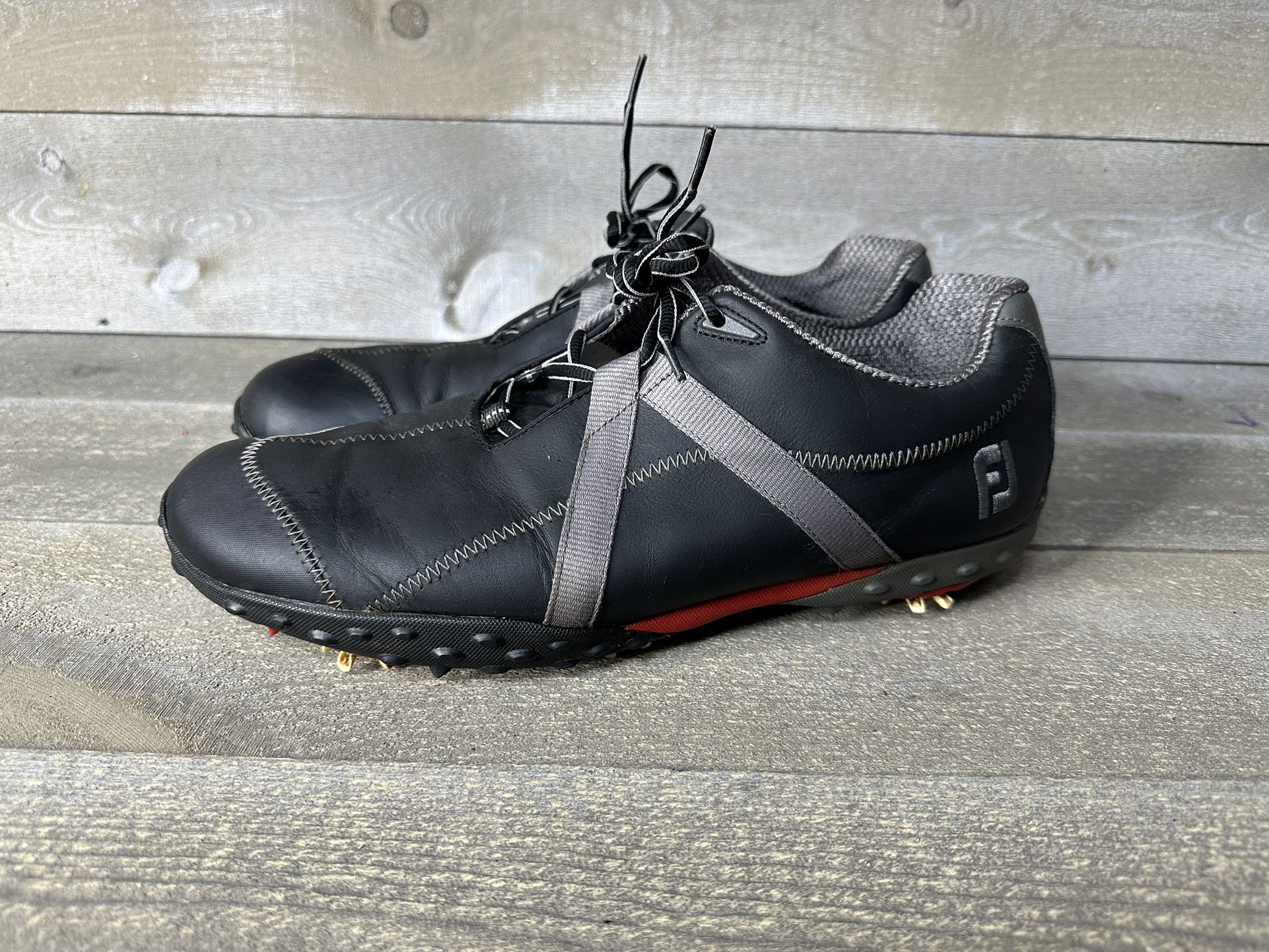 Footjoy M Project Golf Shoes Mens Size 10M Leather Soft Spike Golf 55132 Black