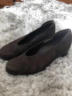 Arche Brown Nubuck Wedge Heel Comfort Career Shoe