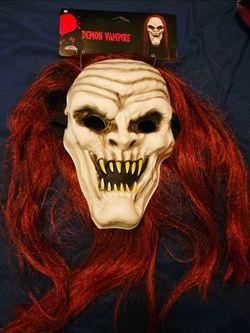Demon Red Hair Vampire Mask