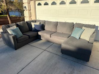 3 Piece Gray Sectional, Delivery Available