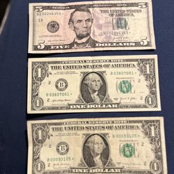 3 Billetes Con Estrella De Colección 